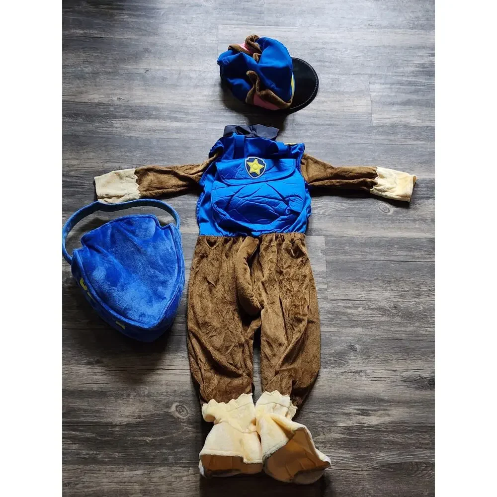 Spirit Halloween Toddler Chase Deluxe Costume PAW Patrol Size 2T Extra Chase Bag